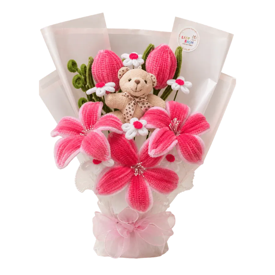 Teddy & Tulip Charm Bouquet