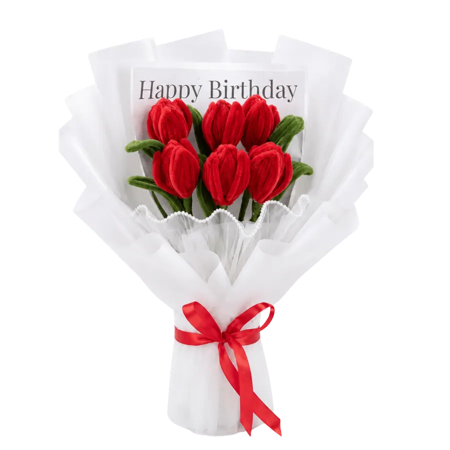 Red Tulip Birthday Bliss Bouquet