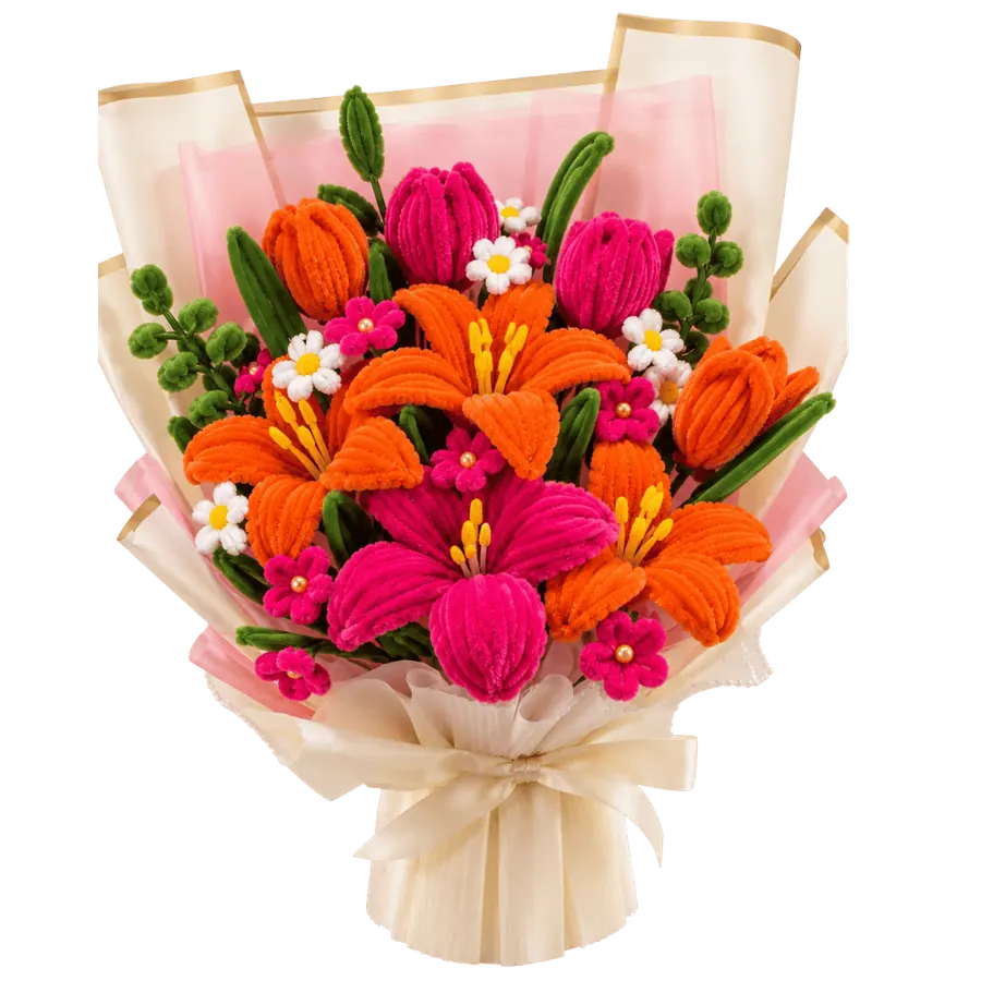 Amber & Magenta Blooms Bouquet